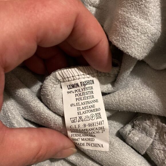 Lemon 🍋 Fashion Women’s Soft Grey Soft Short Sleeve Midi Dress (Size Medium)NWT - Picture 8 of 8